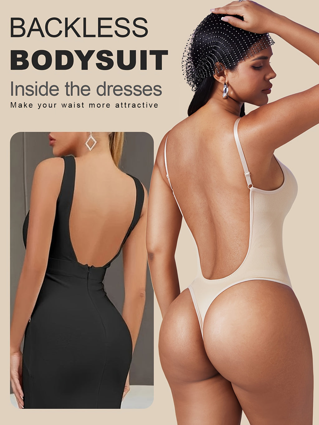 Women's Backless Sculpting Thong Bodysuit