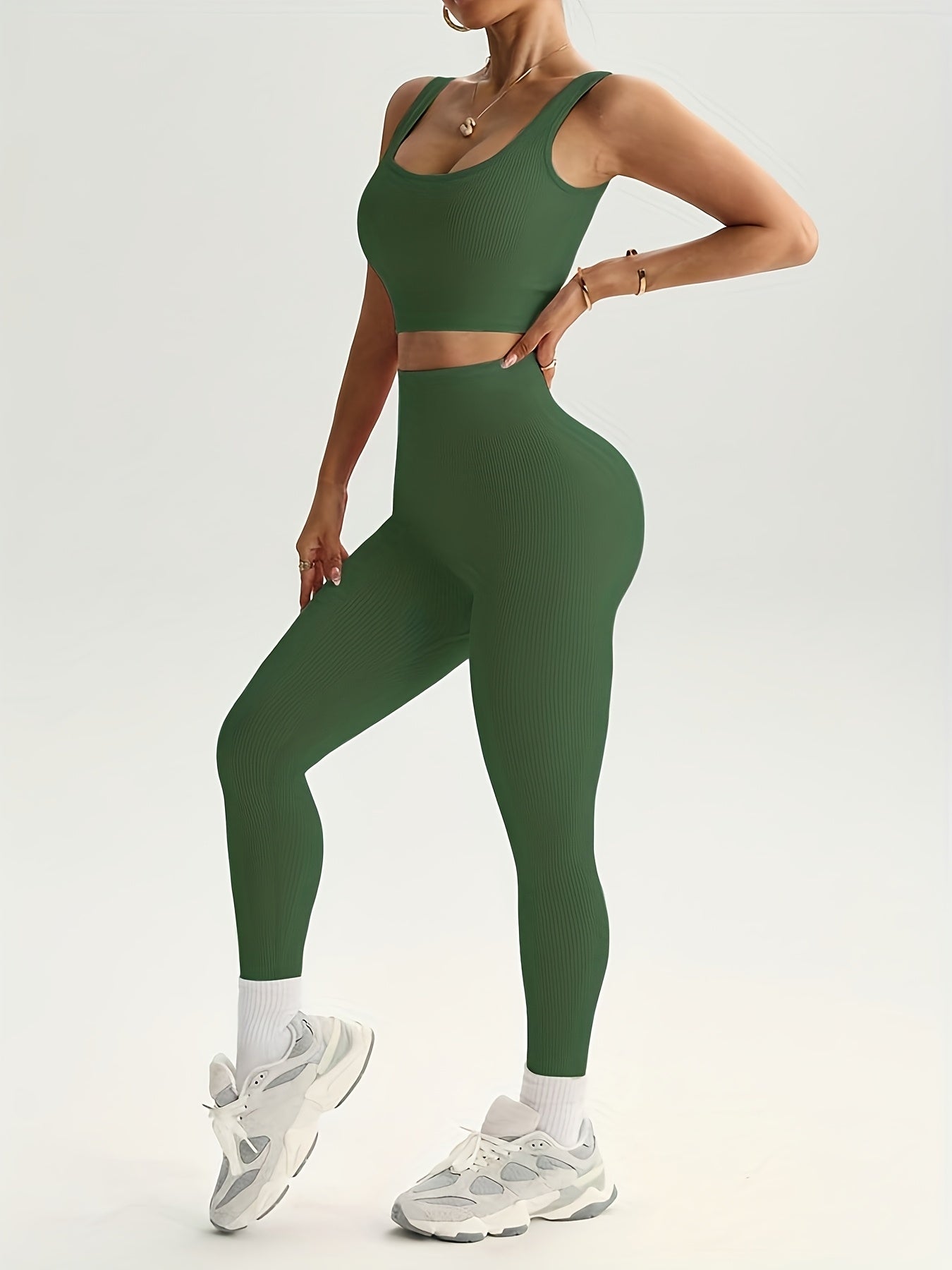 Women'S High-Waisted Seamless Leggings & Sports Bra Set