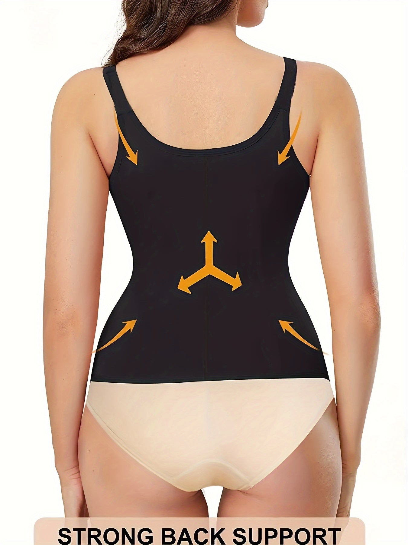 Black Zippered Sports Bodysuit, Women's Waist Trainer Corset