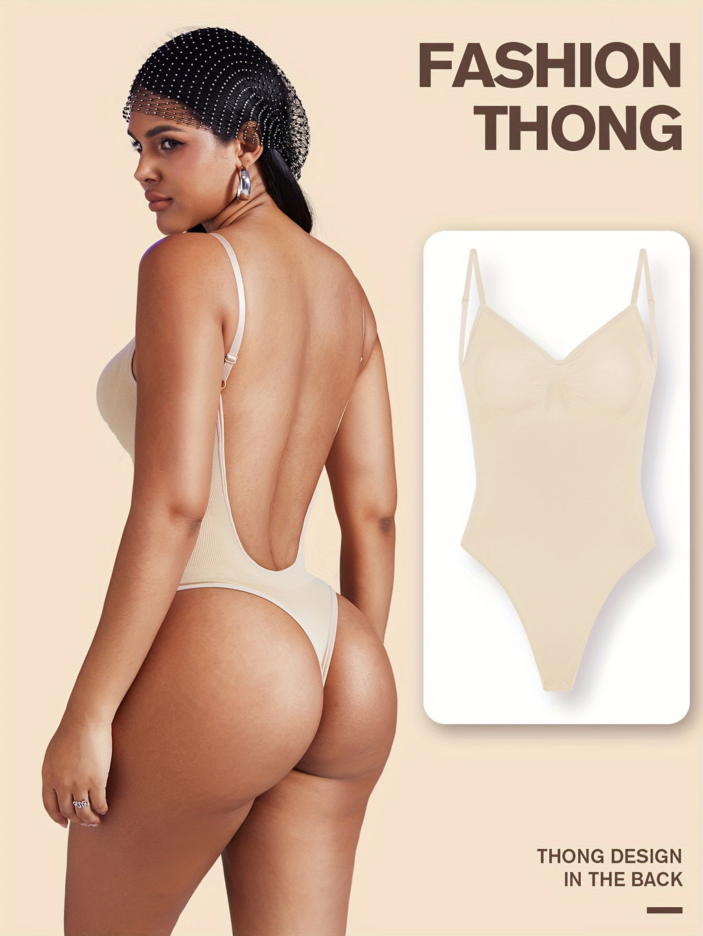 Women's Backless Sculpting Thong Bodysuit