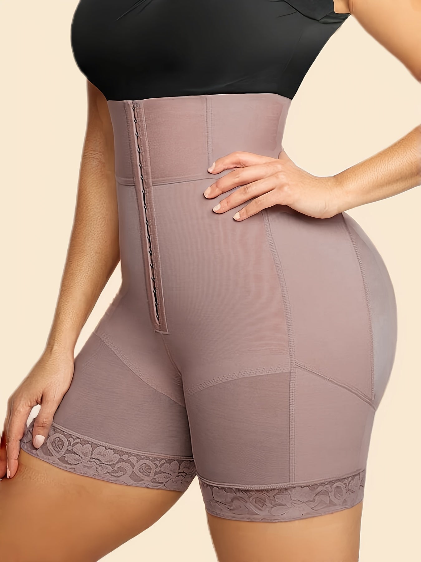 1pc Women'S High-Waisted Shaping Control Pants with Three Buttons