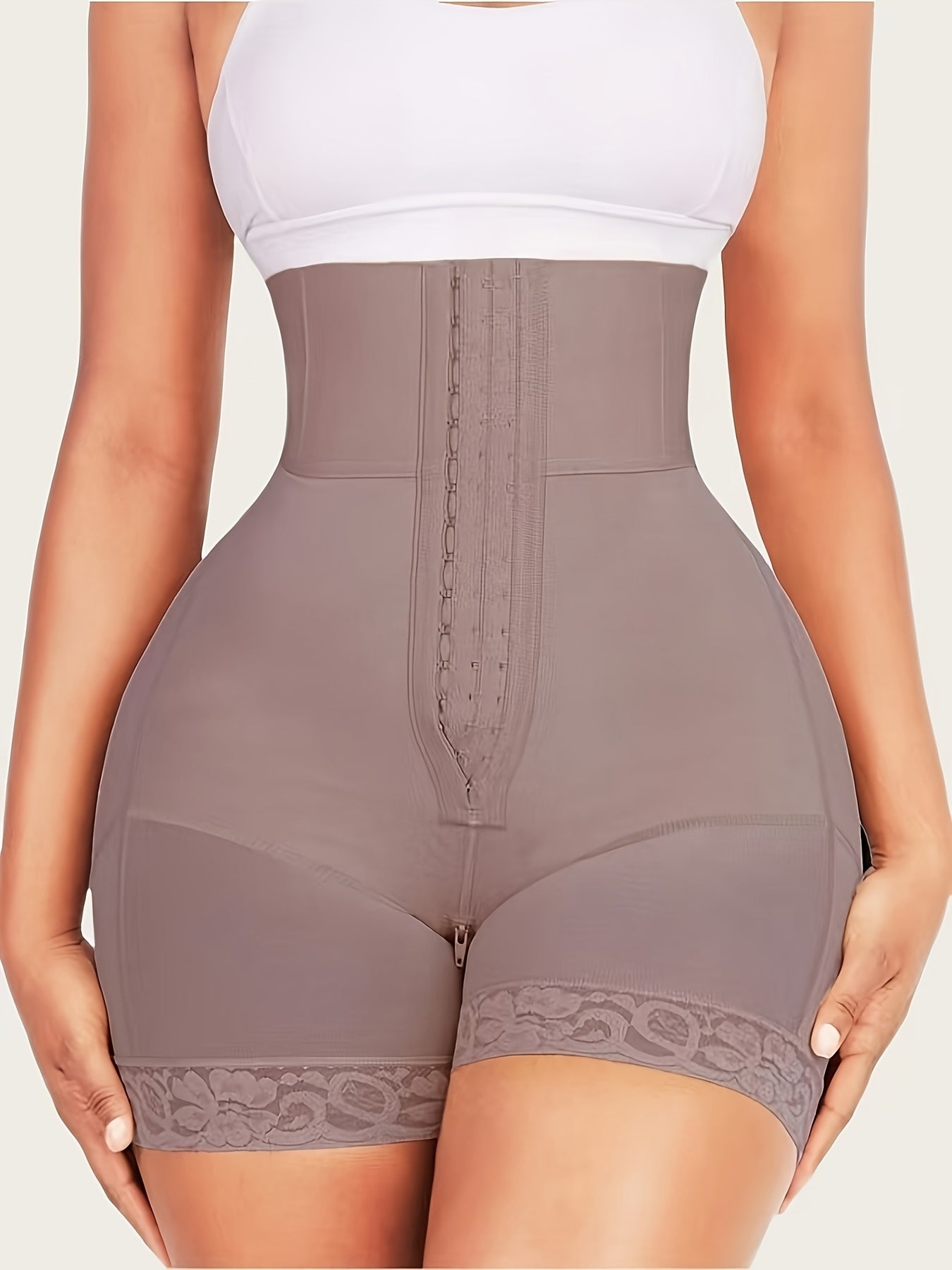 1pc Women'S High-Waisted Shaping Control Pants with Three Buttons