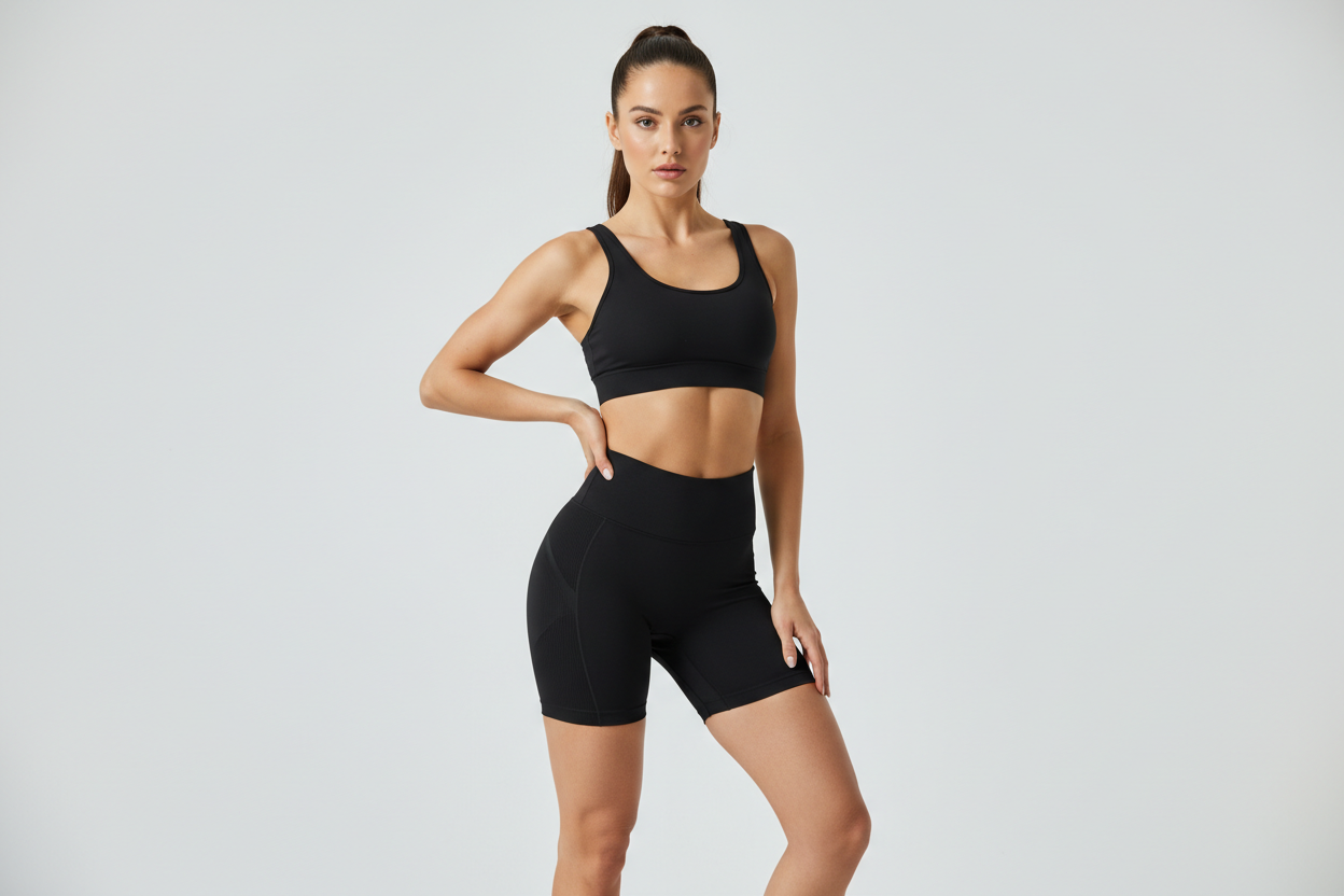 make me a women model wearing this -Waisted Shaping Shorts